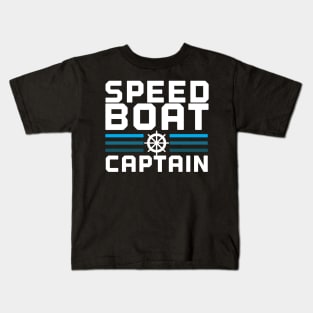 Speed Boat Captain Kids T-Shirt